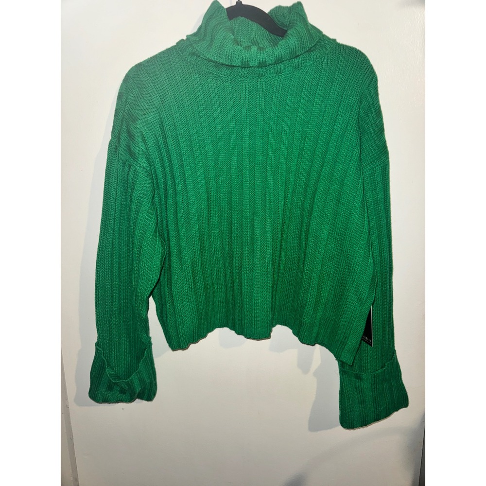 Eloquii Womens Green Ribbed Turtleneck Sweater Plus Size 18/20 1x NWT